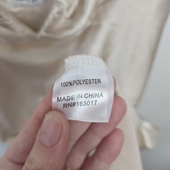 Princess Polly Champagne Satin Going Out Club Party Tank Mini Dress Size 6 - Picture 4 of 6